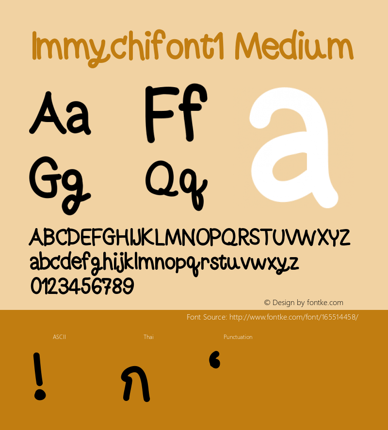 Immychifont1 Version 001.000 Font Sample