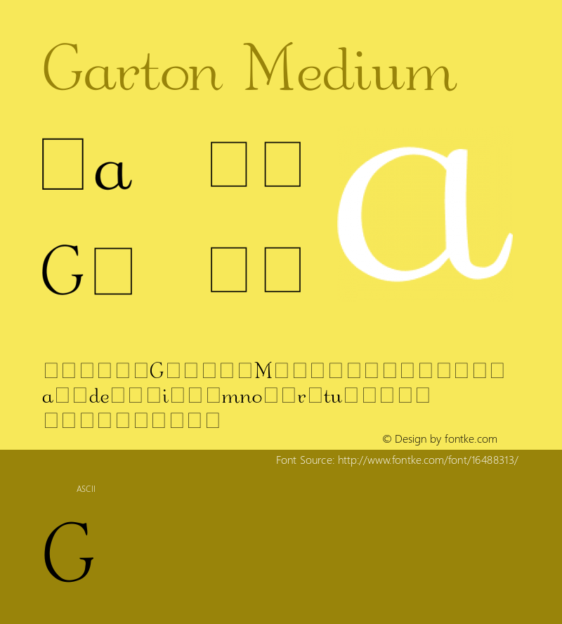 Garton Medium 001.000 Font Sample