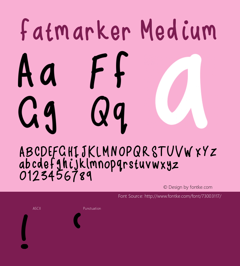 fatmarker Version 001.000 Font Sample