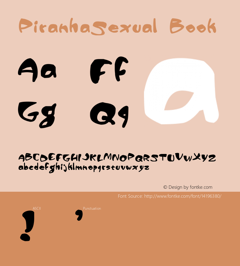 PiranhaSexual Book Version 1.0 Font Sample