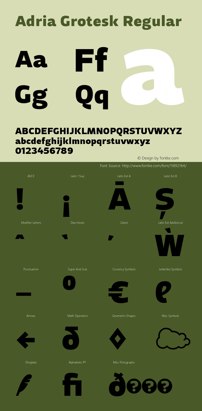 Adria Grotesk Regular Version 1.001 Font Sample