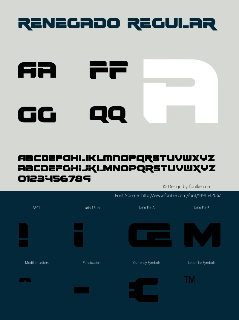 Renegado Version 2.0; 2019 Font Sample