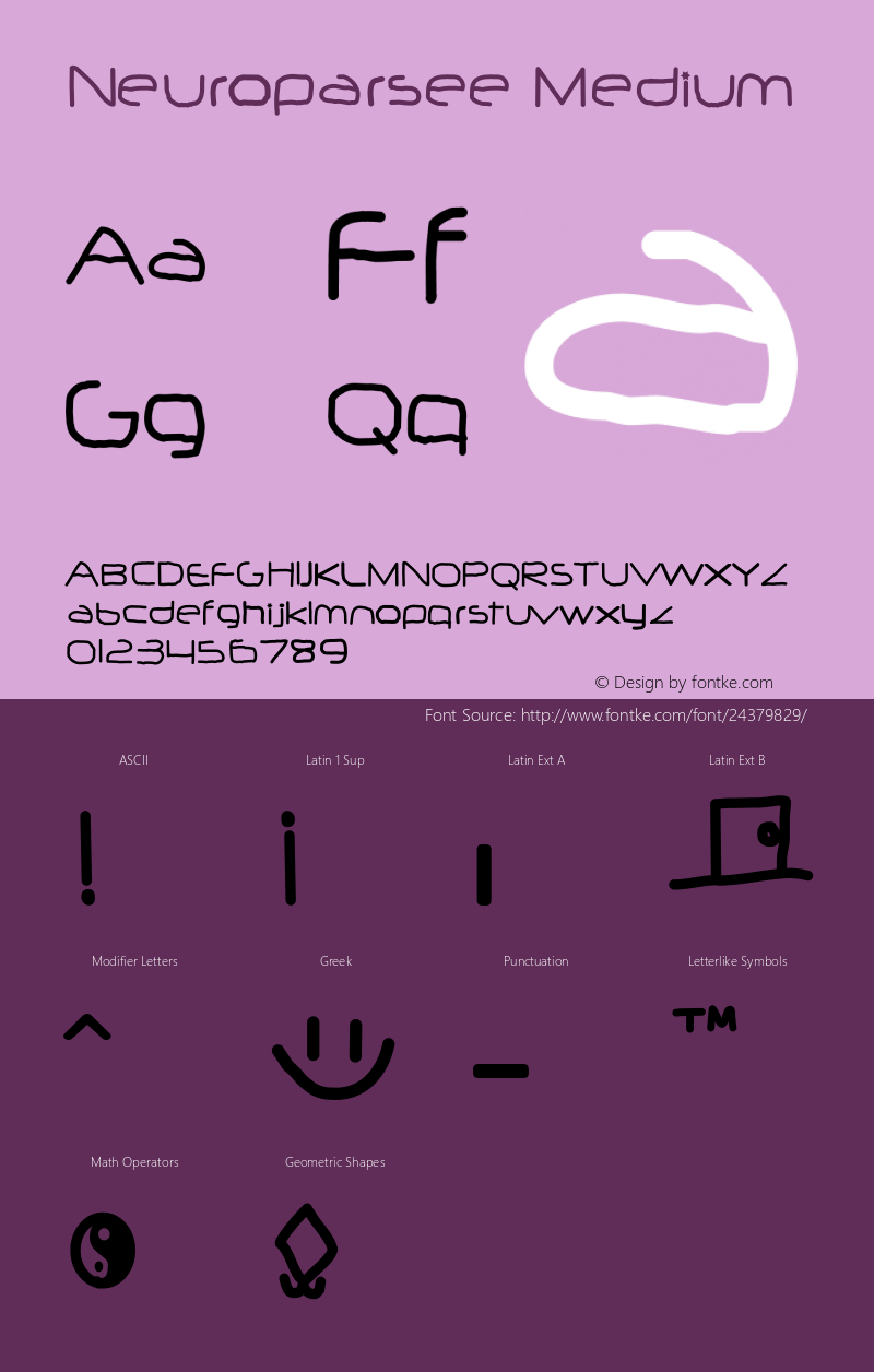 Neuroparsee Version 1.0 Font Sample