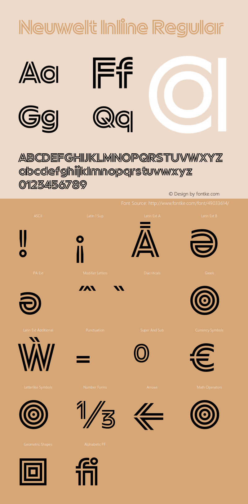 Neuwelt Inline Regular Version 1.00 Font Sample