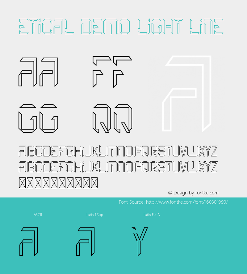 Etical Demo Light Line Version 1.001;Fontself Maker 3.5.1 Font Sample