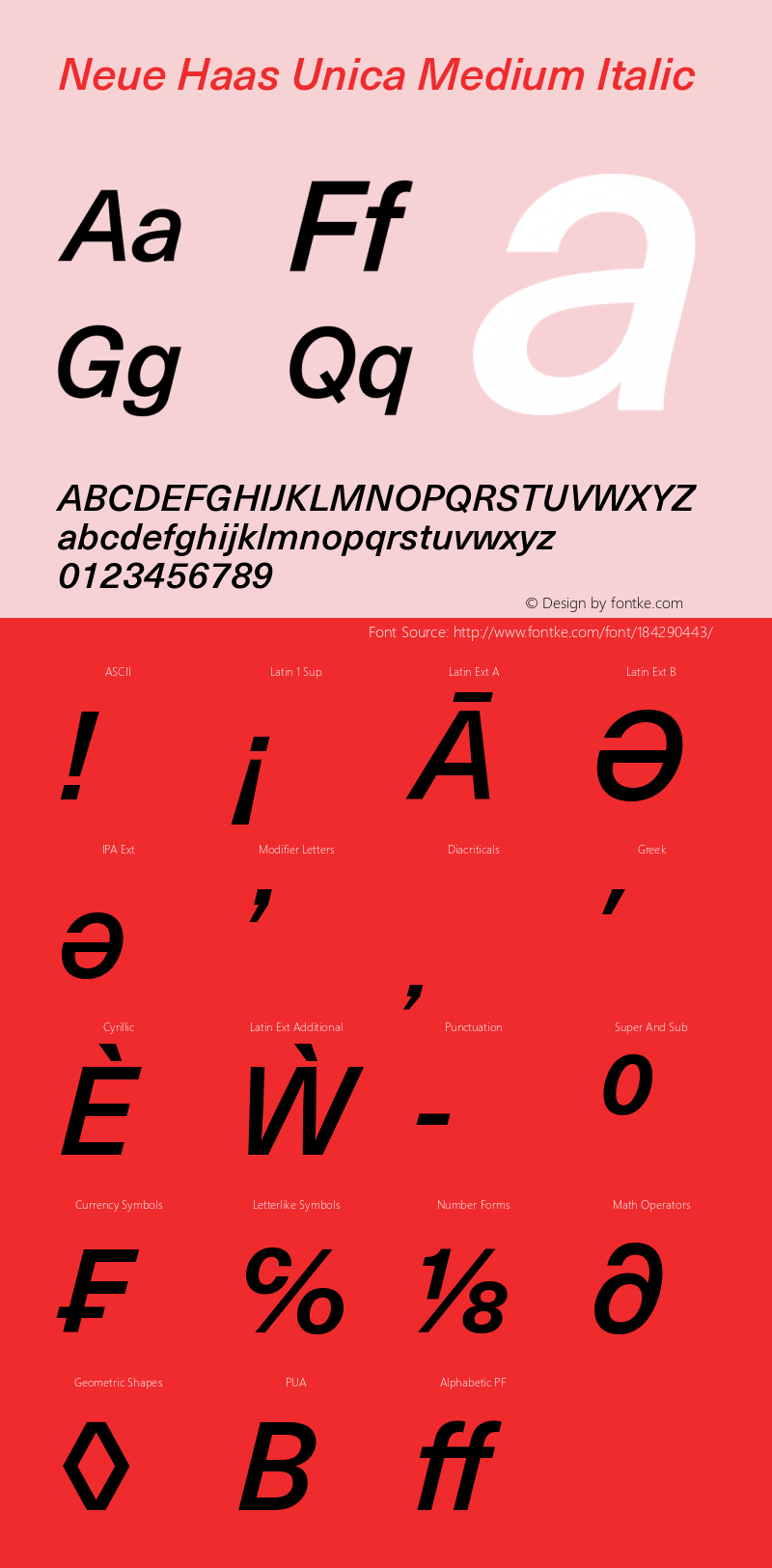 NeueHaasUnica-MediumItalic Version 1.00图片样张