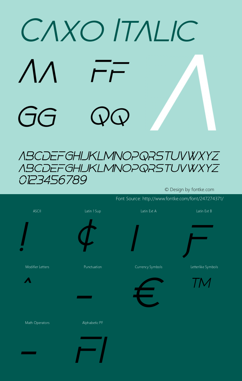 Caxo Italic Version 1.0图片样张