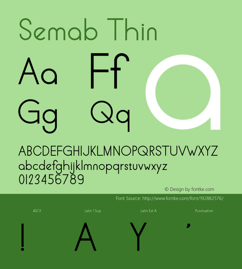 Semab Thin Version 1.002;Fontself Maker 3.5.7图片样张