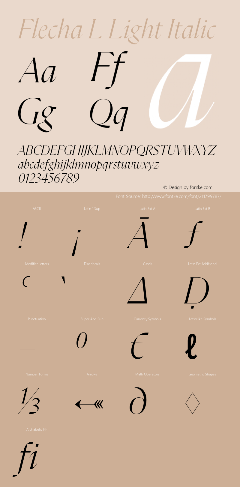 Flecha L Light Italic Version 2.002图片样张