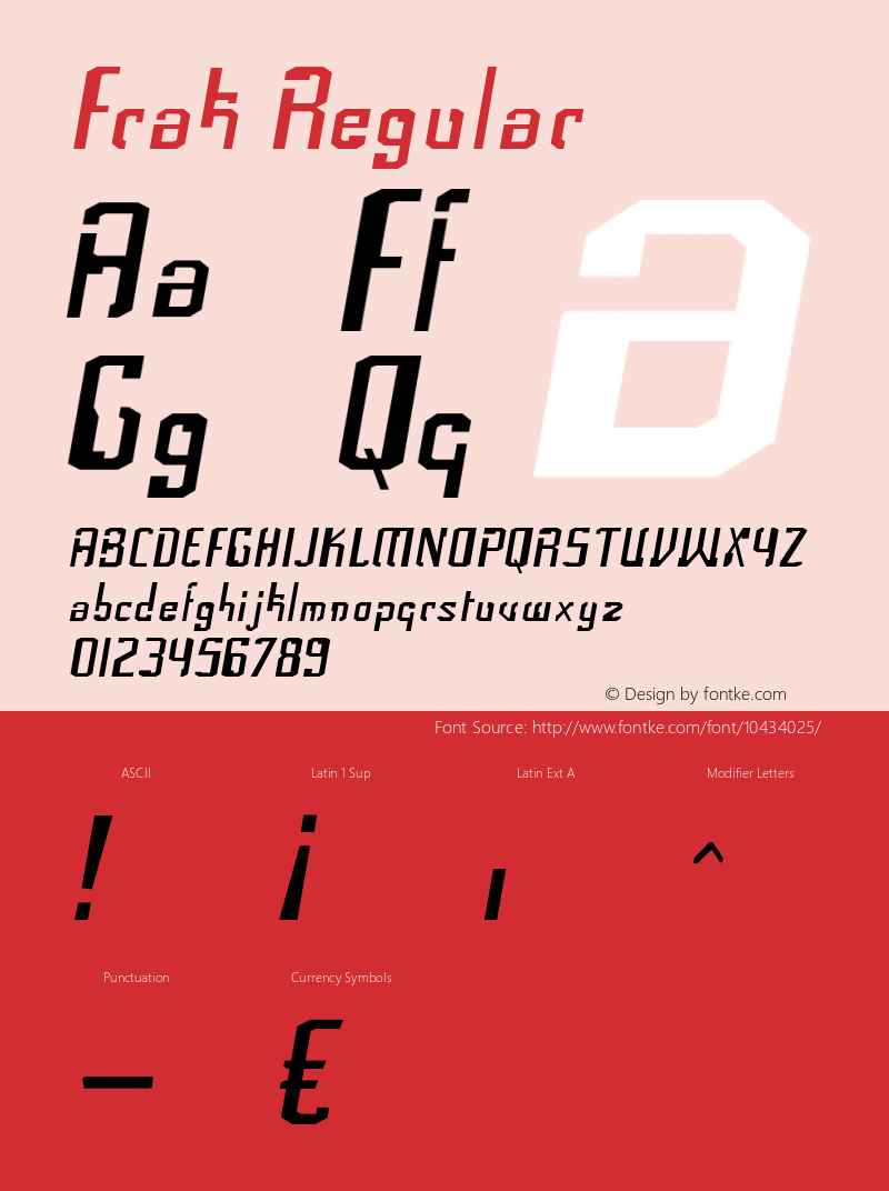 Frak Regular Version 4.001 Font Sample