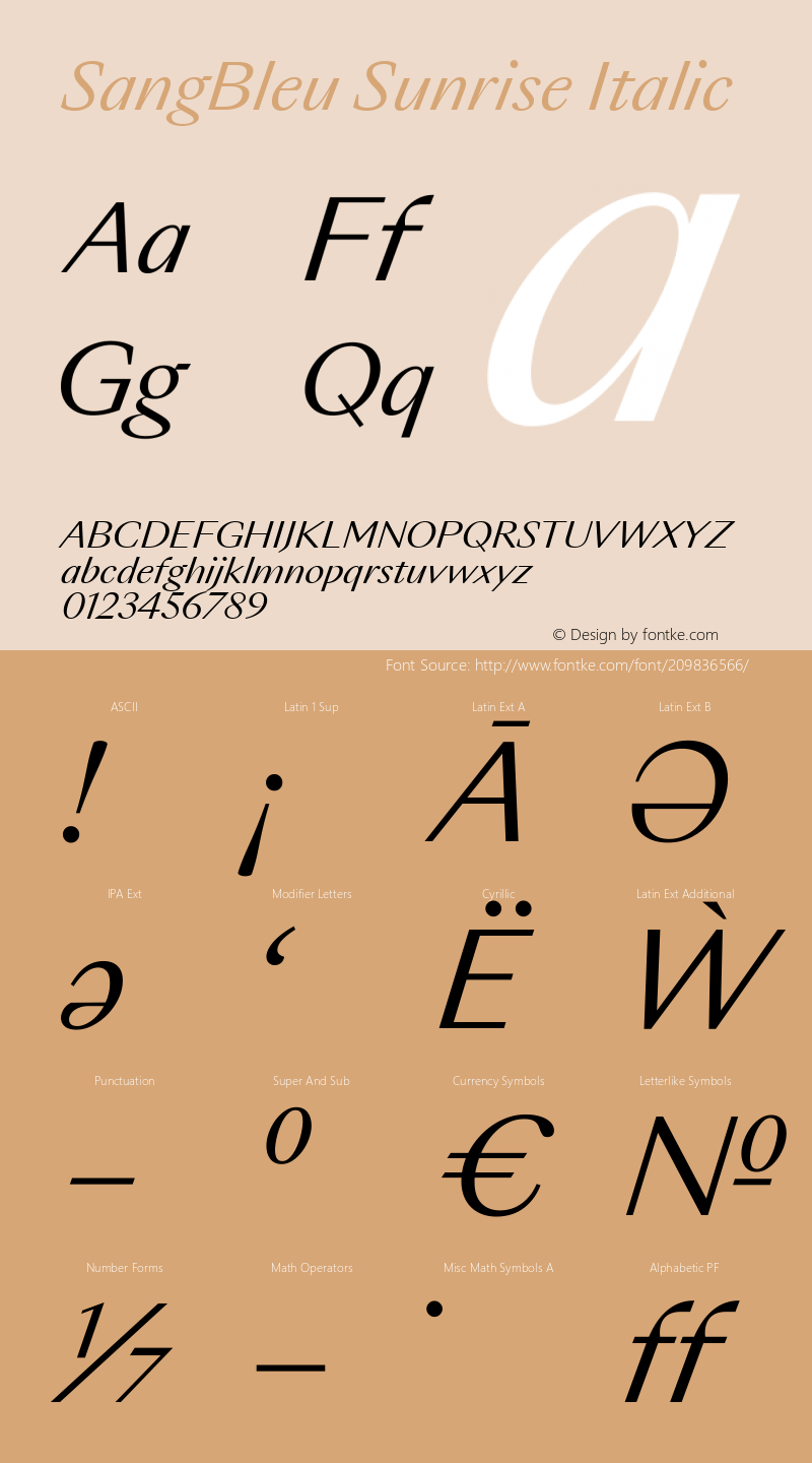 SangBleu Sunrise Italic Version 2.500图片样张