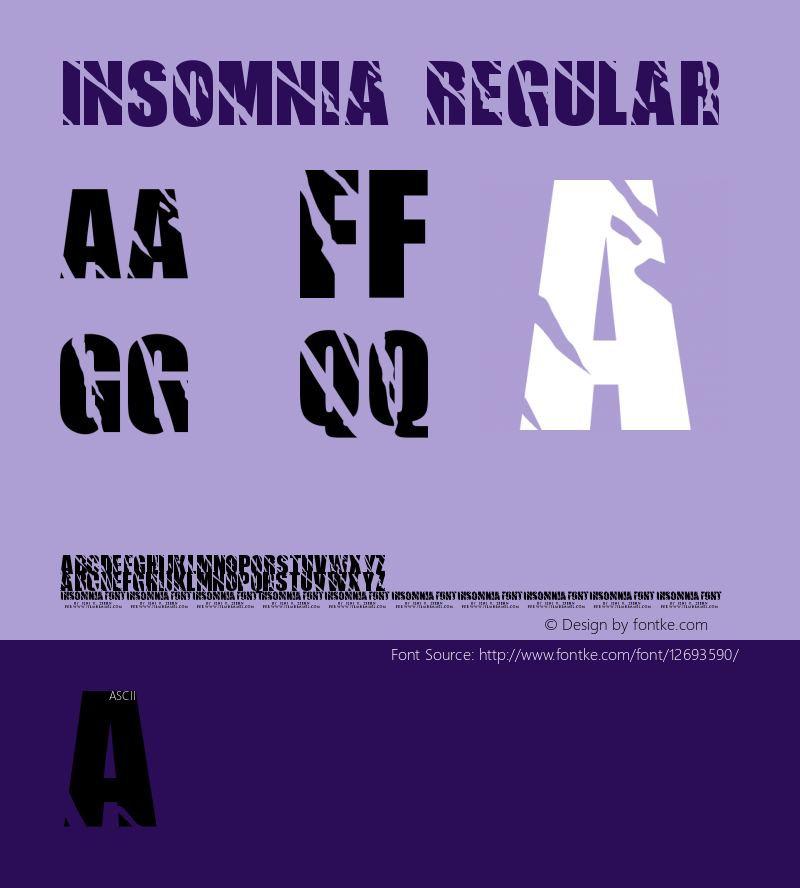 Insomnia Regular Version 1.0 Font Sample