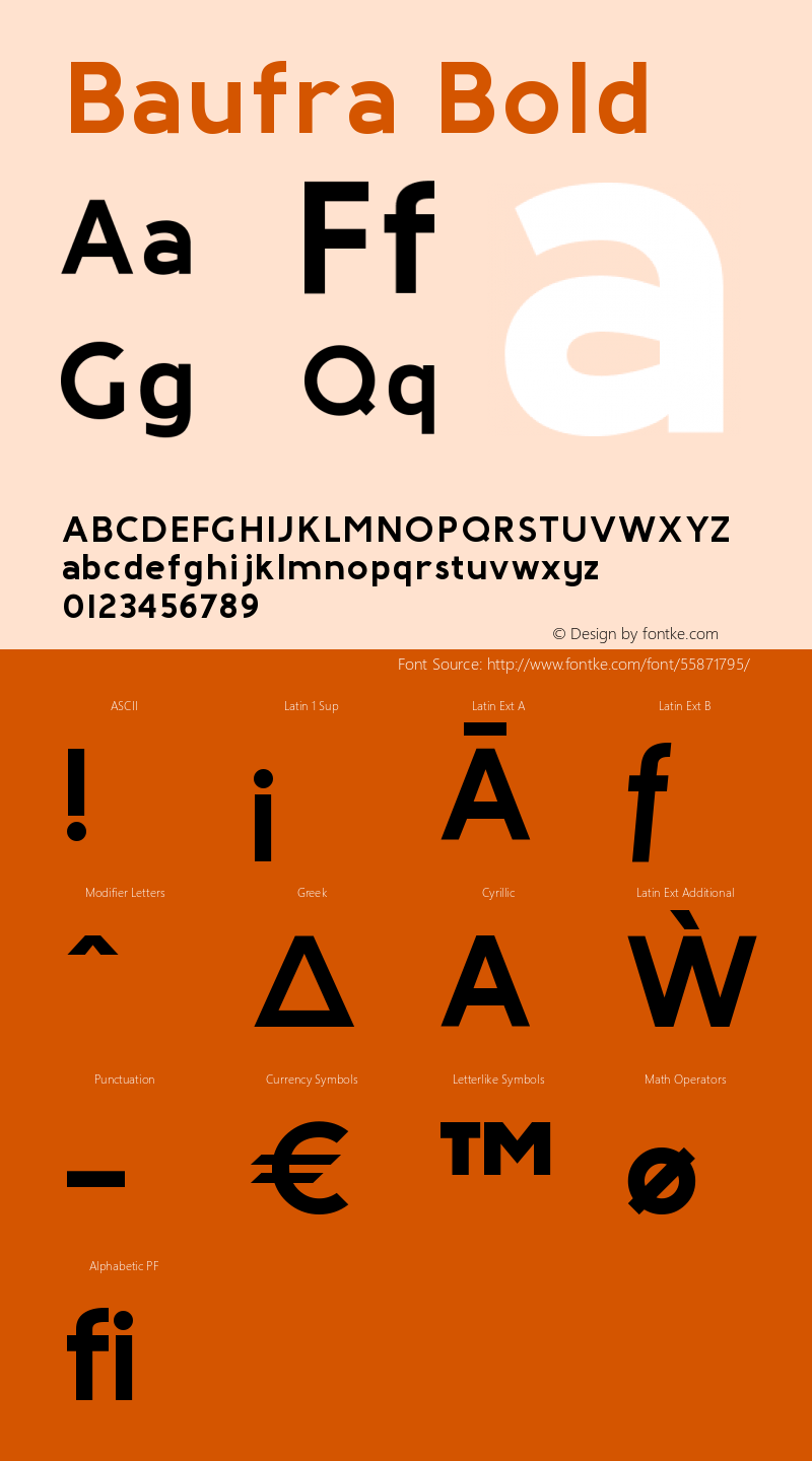 Baufra-Bold Version 1.001;PS 001.001;hotconv 1.0.56;makeotf.lib2.0.21325 Font Sample