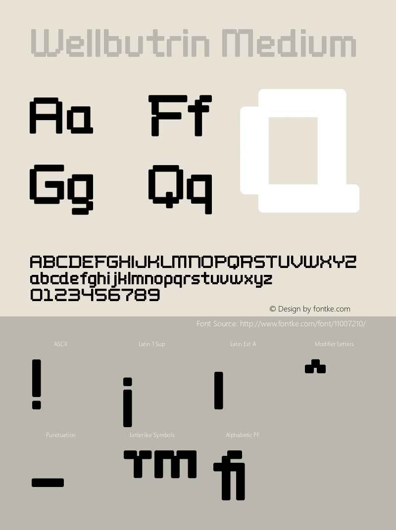 Wellbutrin Medium Version 001.000 Font Sample