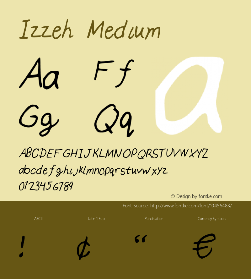 Izzeh Medium Version 001.000 Font Sample