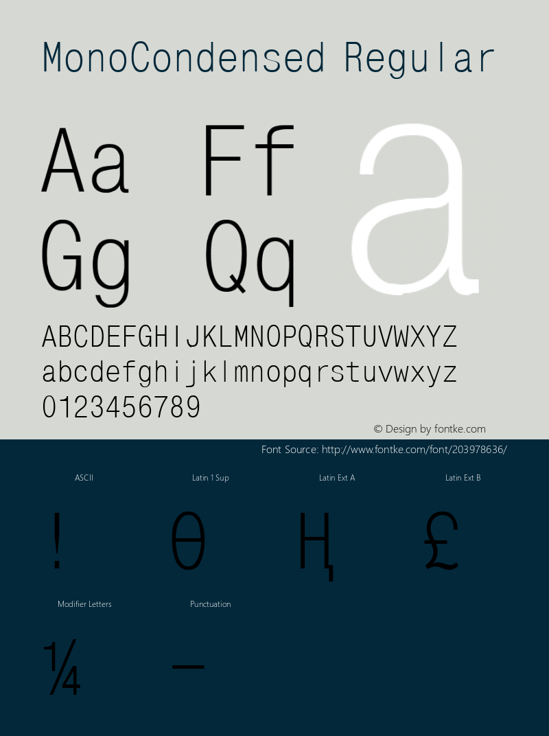 MonoCondensed Converted from c:\ttf.fnt\MNC____W.TF1 by ALLTYPE图片样张