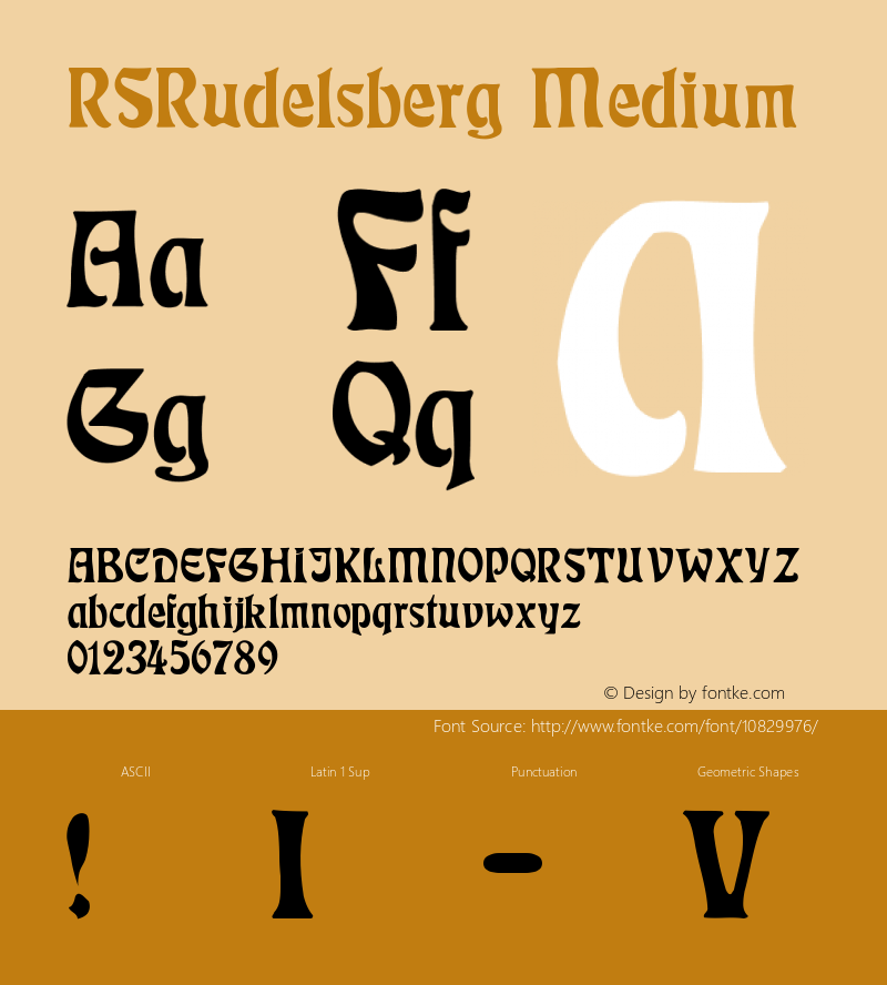 RSRudelsberg Medium Version 001.001 Font Sample