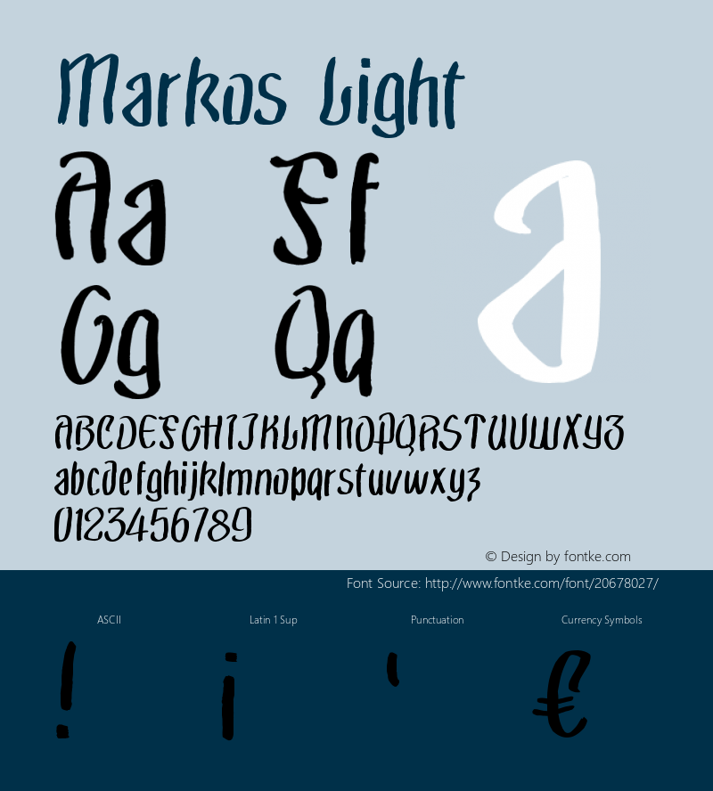 Markos-Light Version 1.000;PS 001.001;hotconv 1.0.56 Font Sample