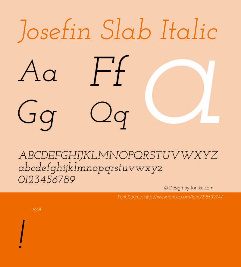 Josefin Slab Italic  Font Sample