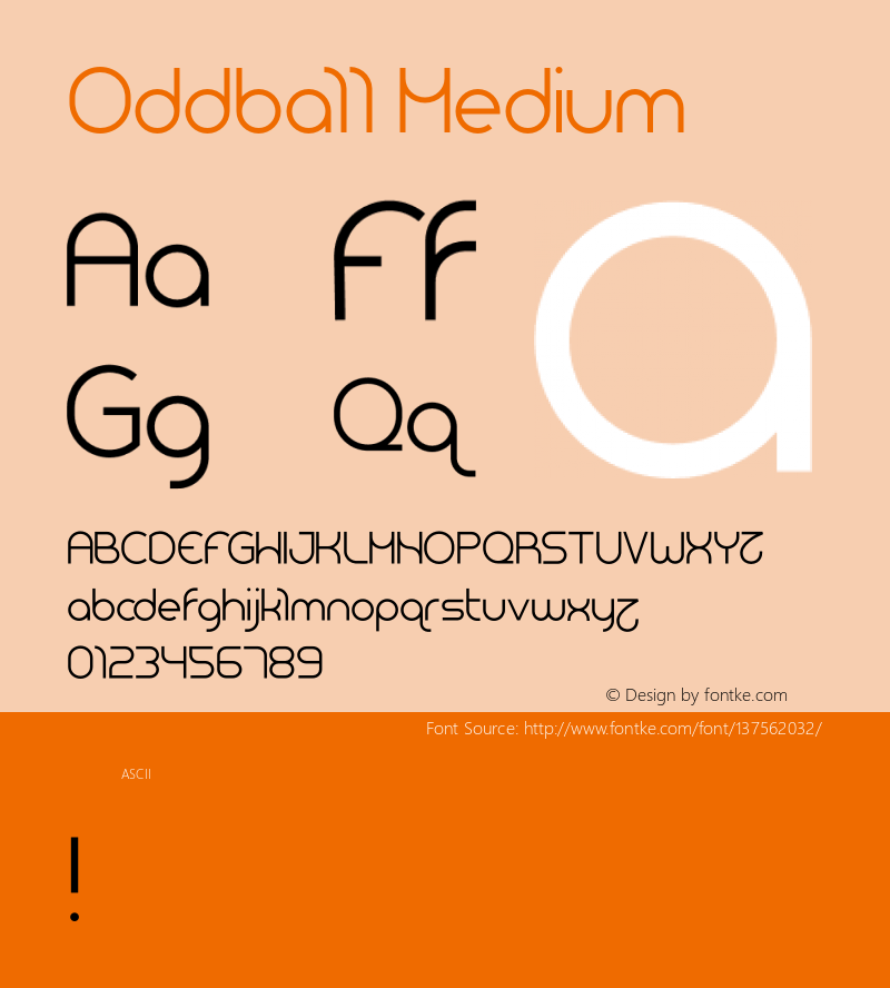 Oddball Medium Version 001.000 Font Sample