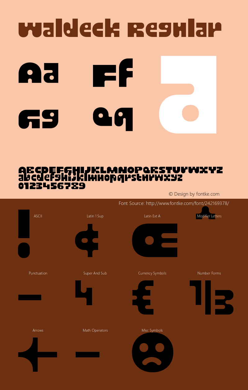 Waldeck-Regular Version 1.000;hotconv 1.0.109;makeotfexe 2.5.65596图片样张