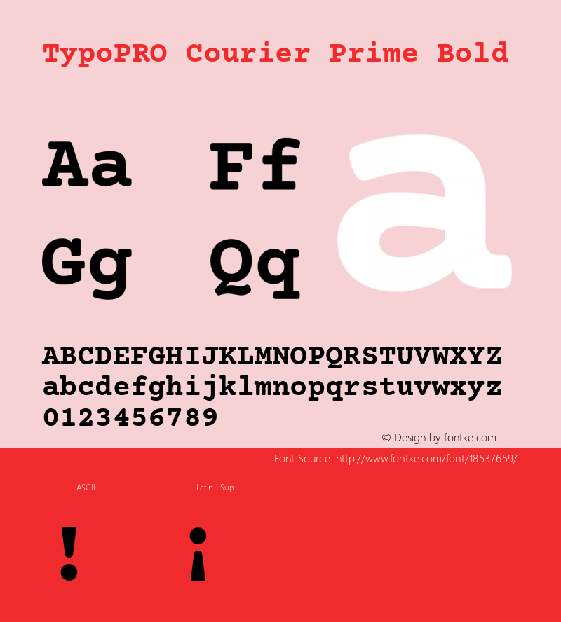 TypoPRO Courier Prime Bold Version 1.202 Font Sample