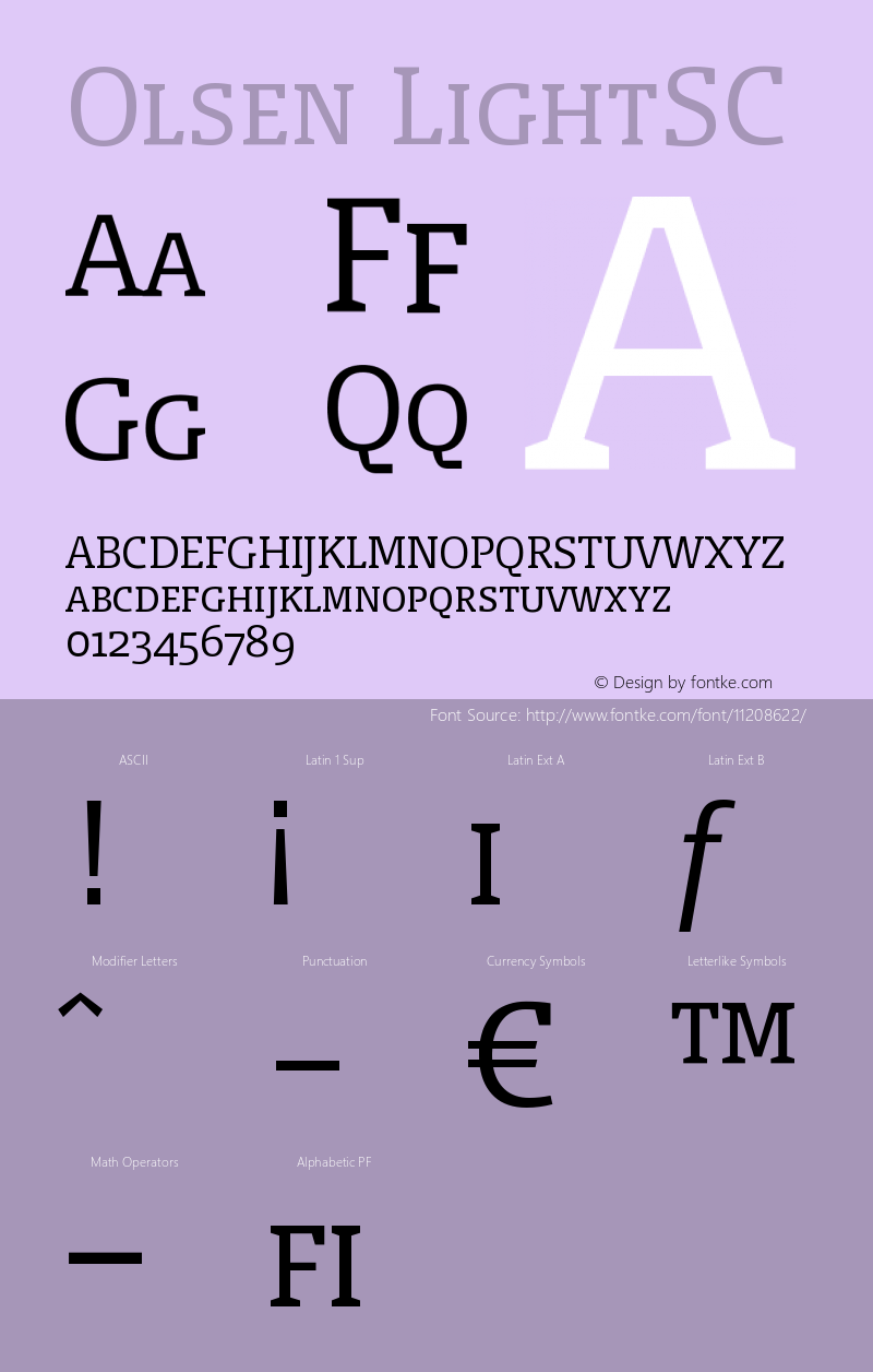 Olsen LightSC Version 004.301 Font Sample