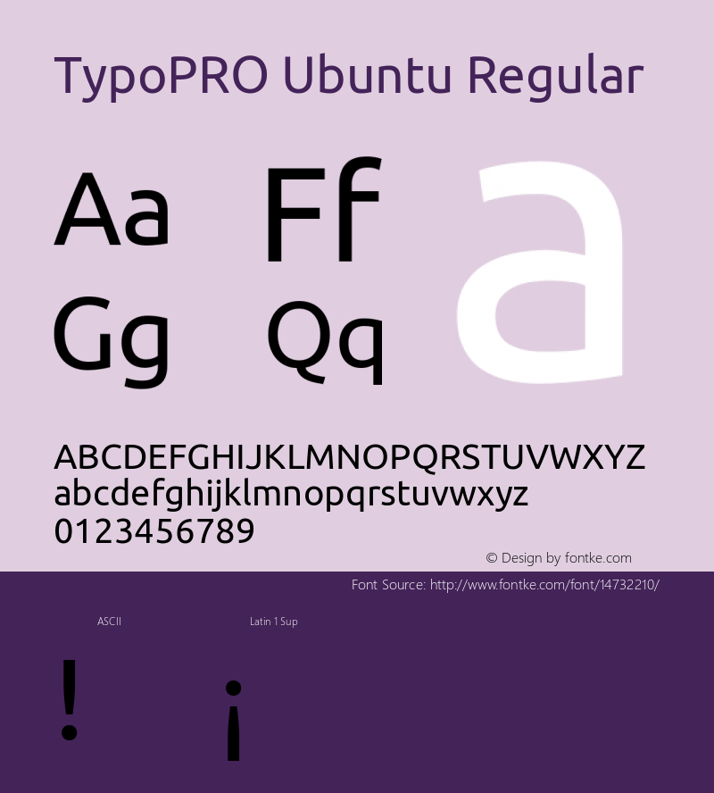 TypoPRO Ubuntu Regular Version 0.80 Font Sample