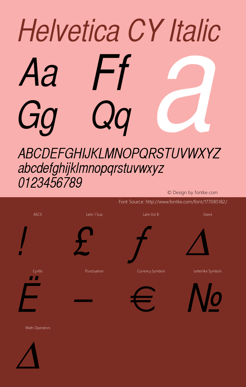 HelveticaCY-Italic Version 1.000图片样张