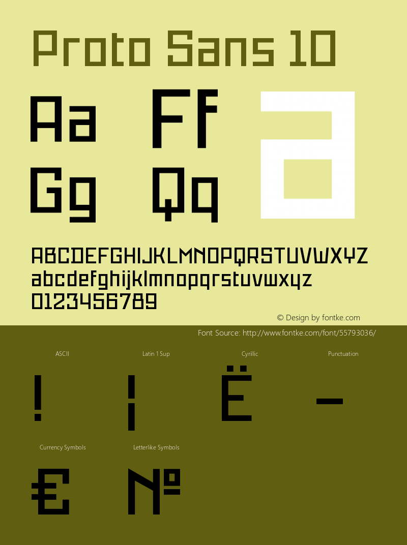 ProtoSans10 Version 001.001 Font Sample