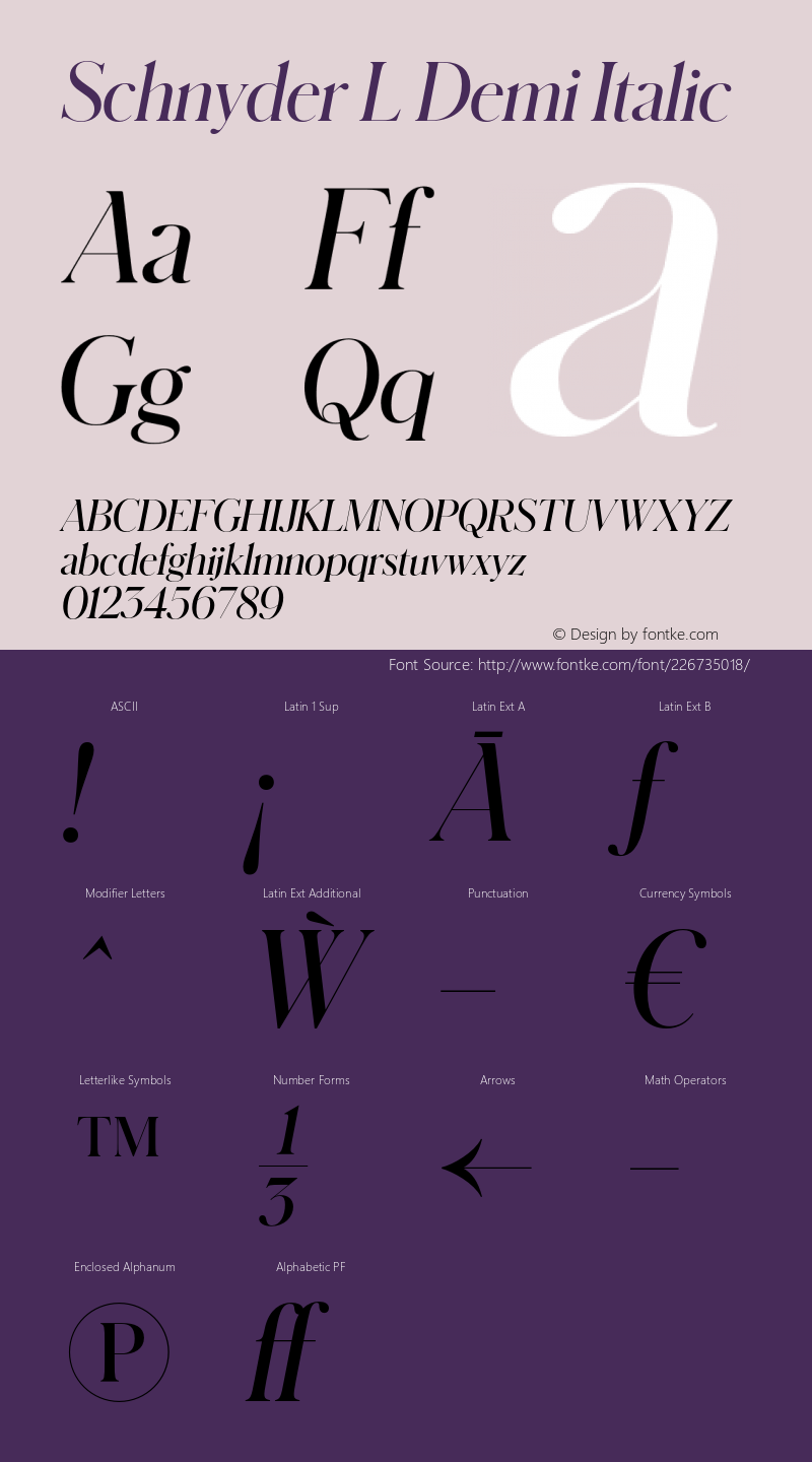 SchnyderL-DemiItalic Version 1.001 2018图片样张