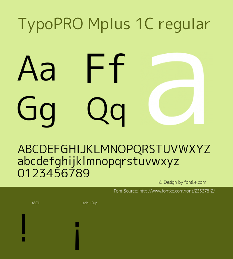 TypoPRO Mplus 1C regular  Font Sample