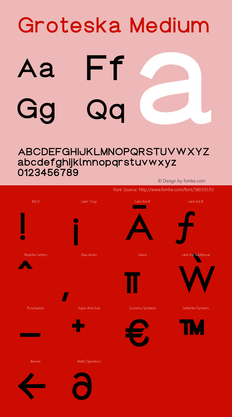 Groteska Medium Version 1.000;PS 001.000;hotconv 1.0.88;makeotf.lib2.5.64775 Font Sample