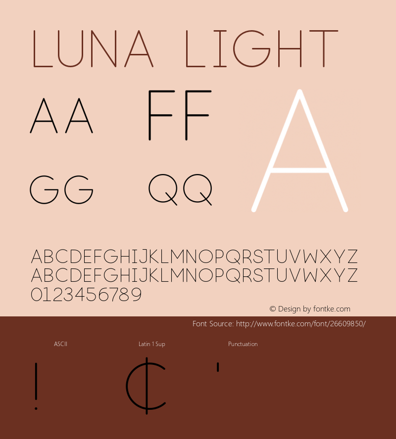 Luna Light Version 01.00 Font Sample