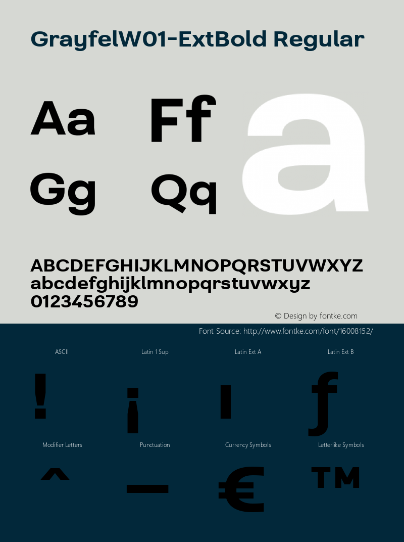 GrayfelW01-ExtBold Regular Version 1.00 Font Sample