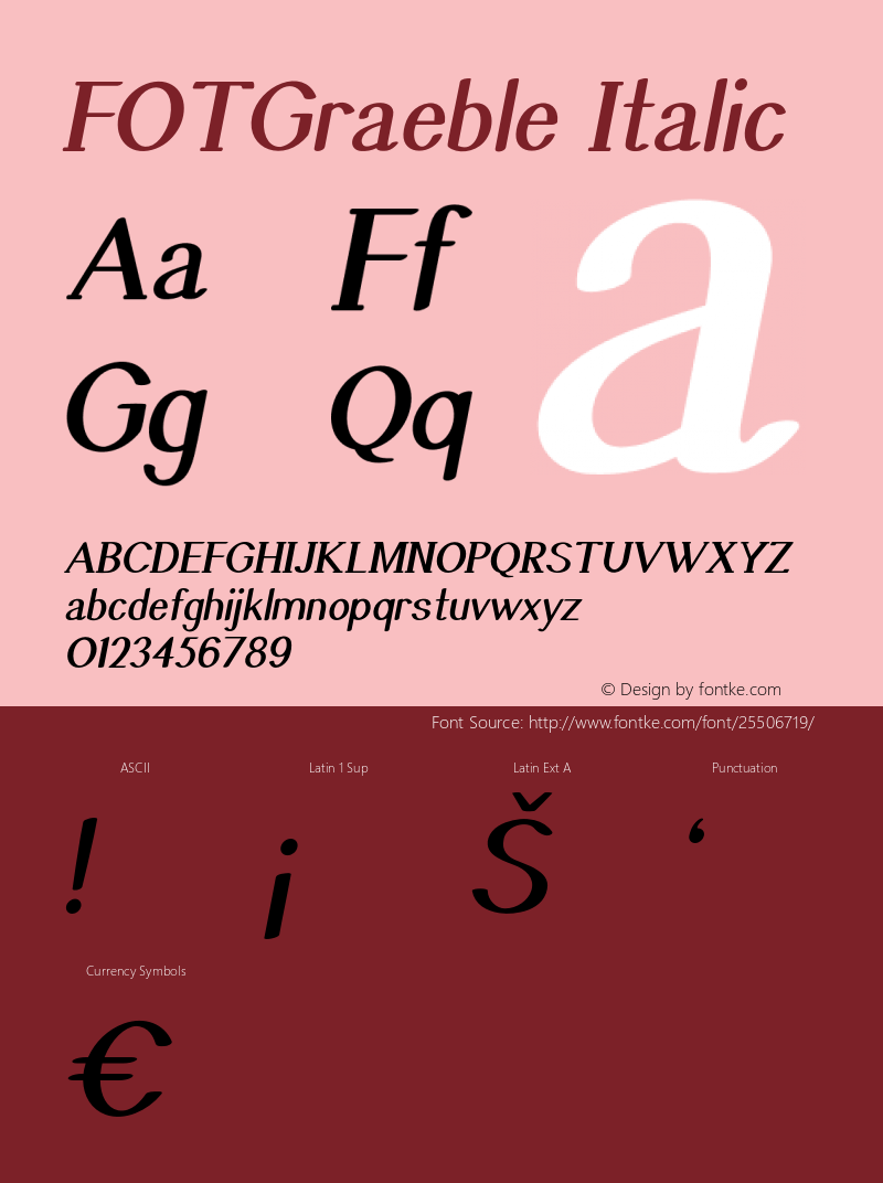 FOTGraeble-Italic Version 1.000 Font Sample