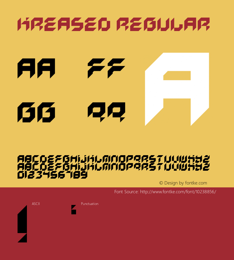 Kreased Regular Version 1.0 Font Sample