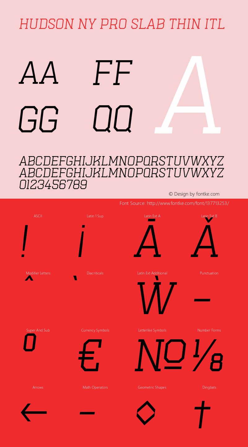 Hudson NY Pro Slab Thin Itl 1.055 Font Sample