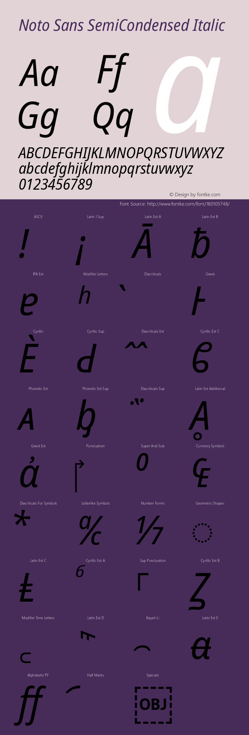Noto Sans SemiCondensed Italic Version 2.001; ttfautohint (v1.8.2)图片样张