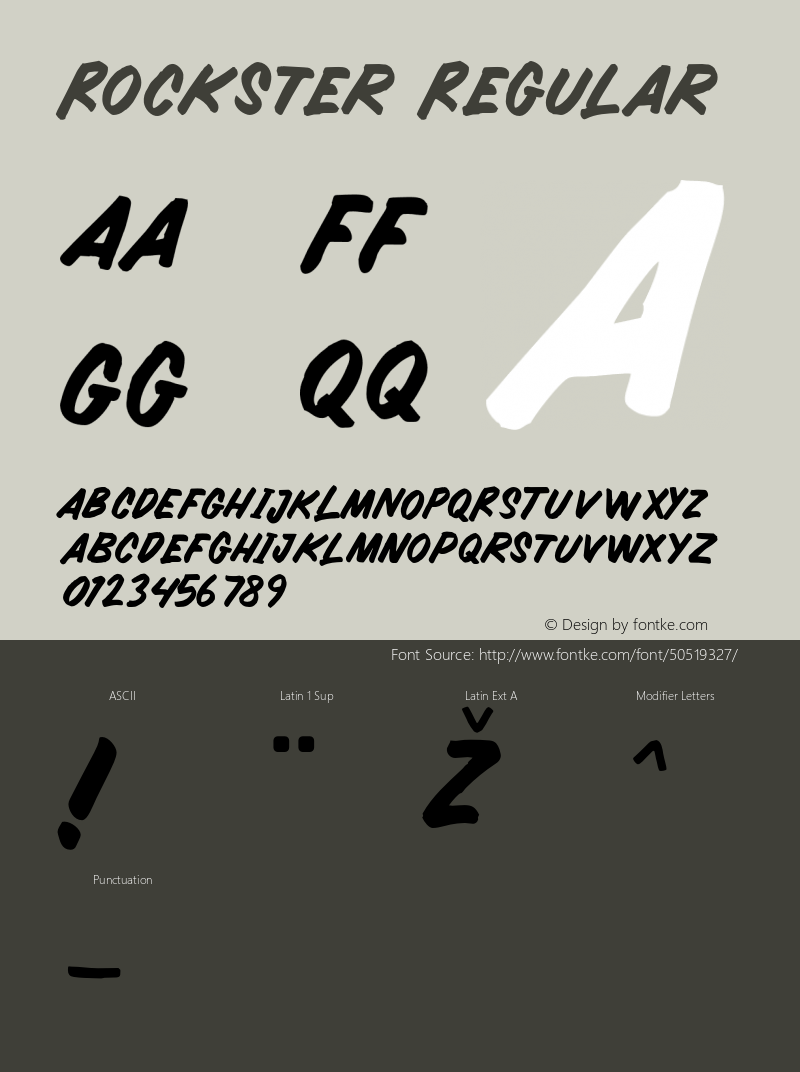 Rockster 1.000 Font Sample