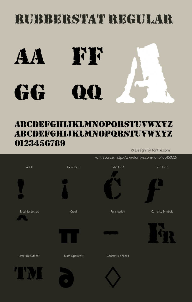 RubberStaT Regular Version 001.005 Font Sample