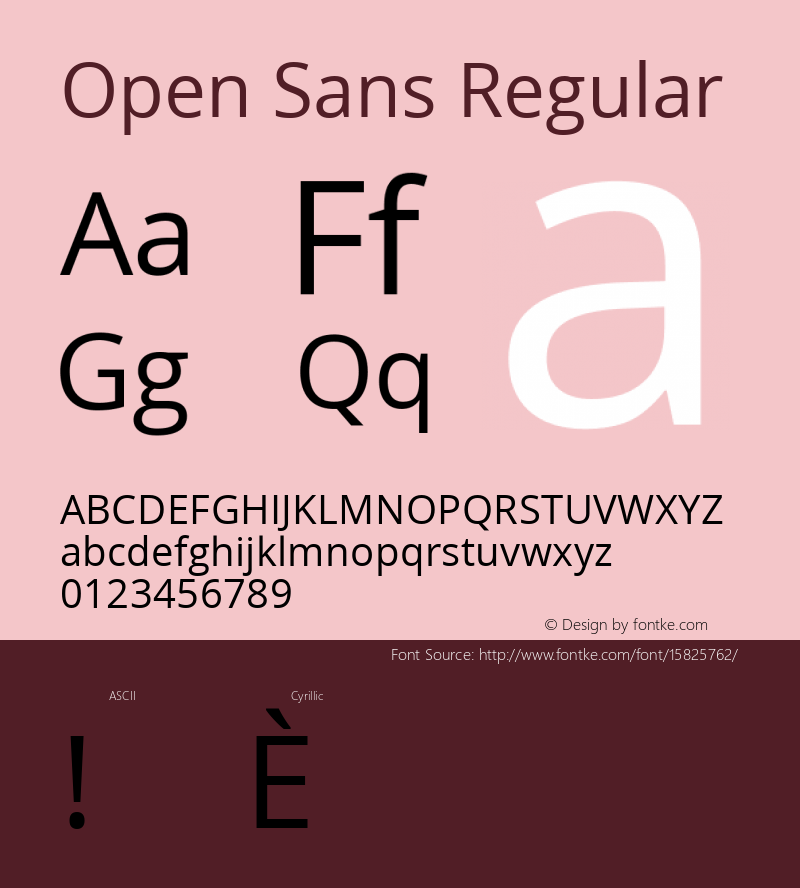 Open Sans Regular Version 1.10; ttfautohint (v1.4.1) Font Sample