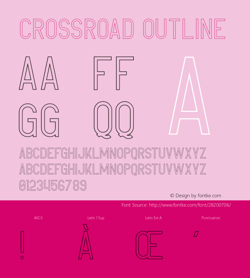 CrossRoad Outline Version 1.002;Fontself Maker 3.0.0-3;YWFTv17 Font Sample