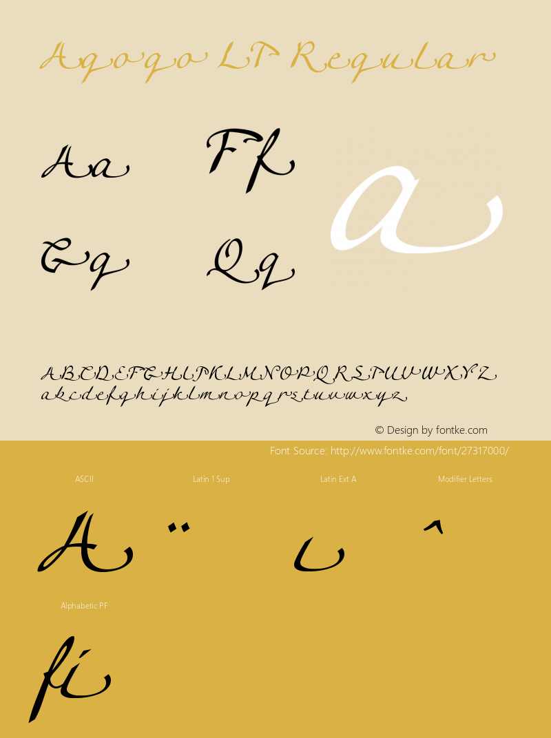 Agogo LT Swash 2 Version 2.01;2005 Font Sample