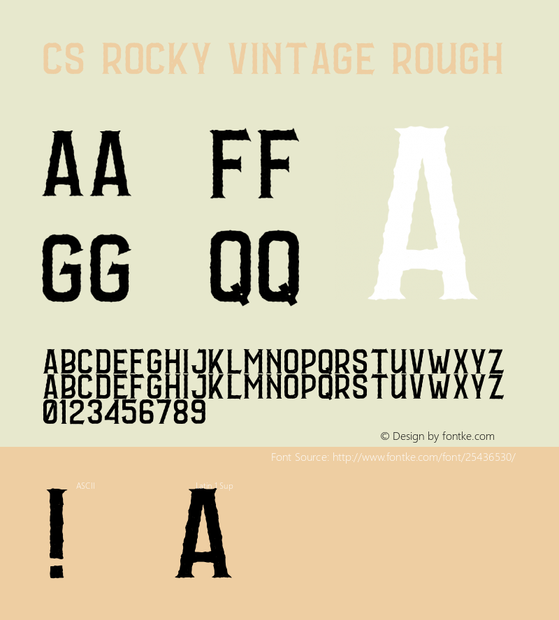 CS Rocky Vintage Rough Version 1.002;Fontself Maker 2.1.2 Font Sample