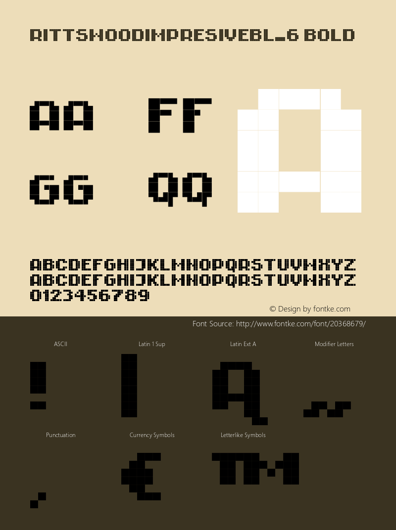 RittswoodImpresive Bold 1.0 Font Sample