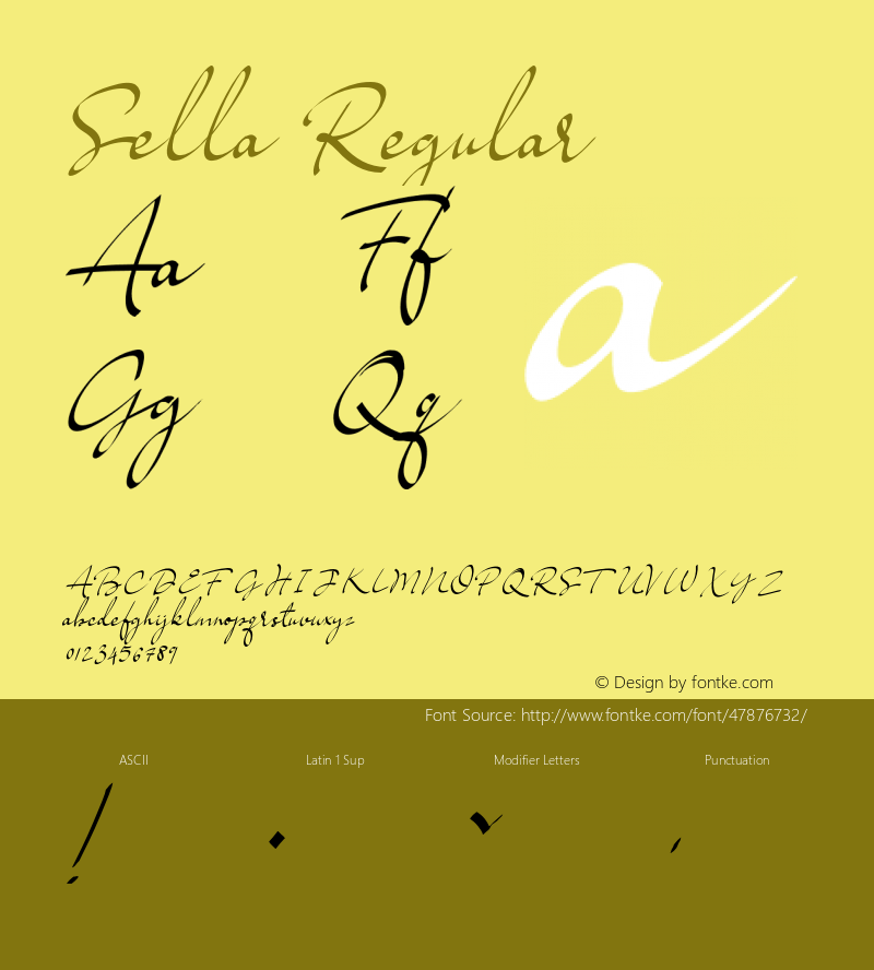 Sella-Regular Version 1.000 Font Sample