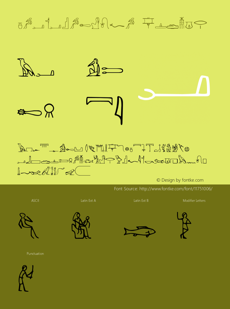 PharaohGlyph Medium Version Altsys Fontographer Font Sample