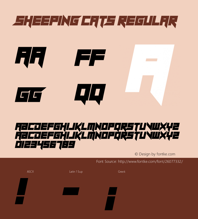 Sheeping Cats Version 1.00;June 4, 2018;FontCreator 11.5.0.2427 64-bit Font Sample