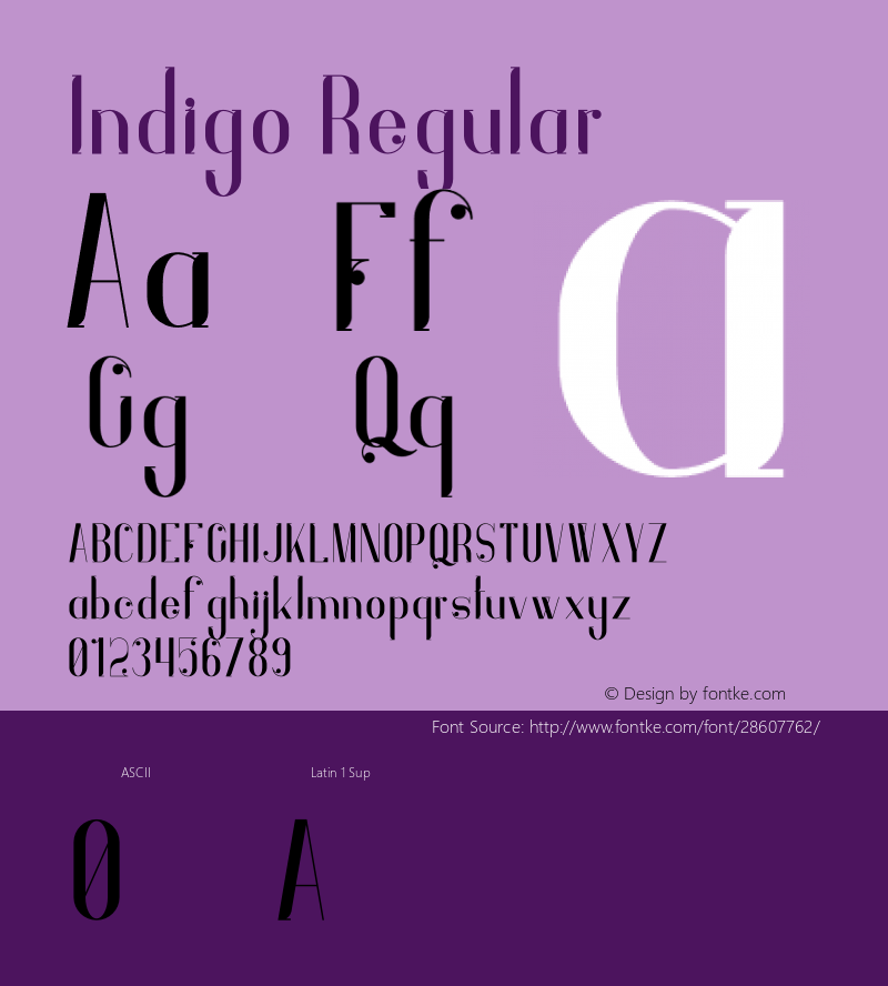 Indigo Version 1.002;Fontself Maker 3.0.0-3 Font Sample